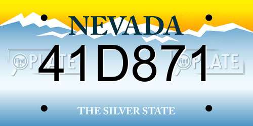 41D871 Nevada License Plate