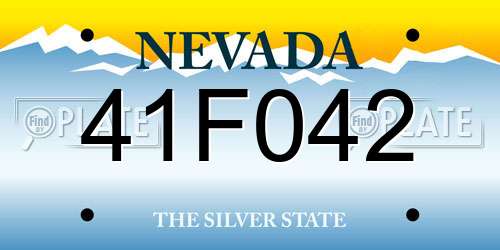 41F042 Nevada License Plate