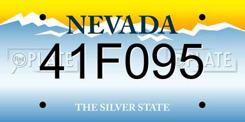41F095 Nevada License Plate