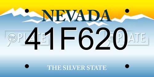 41F620 Nevada License Plate