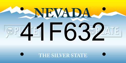 41F632 Nevada License Plate
