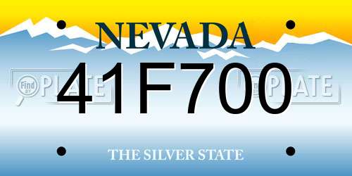 41F700 Nevada License Plate