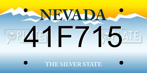 41F715 Nevada License Plate