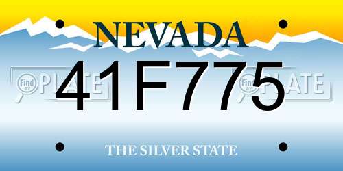 41F775 Nevada License Plate