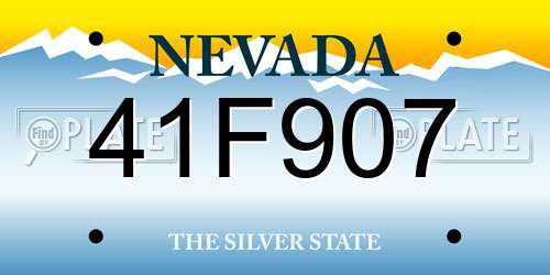 41F907 Nevada License Plate