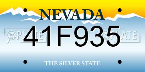 41F935 Nevada License Plate