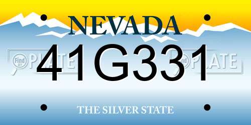 41G331 Nevada License Plate