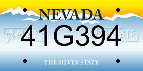 41G394 Nevada License Plate
