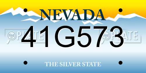 41G573 Nevada License Plate