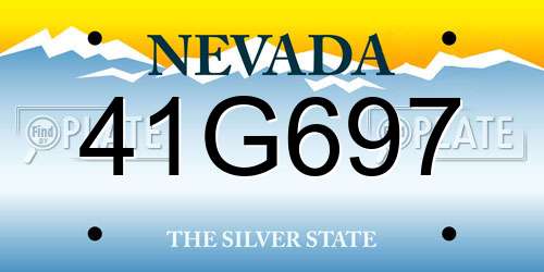 41G697 Nevada License Plate