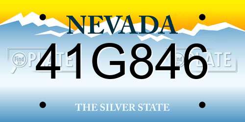 41G846 Nevada License Plate