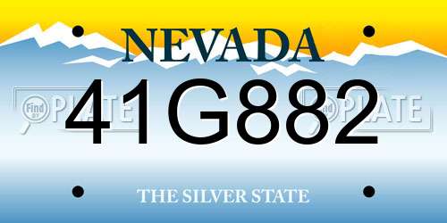 41G882 Nevada License Plate