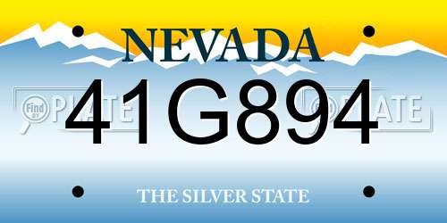 41G894 Nevada License Plate