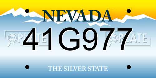 41G977 Nevada License Plate