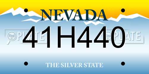 41H440 Nevada License Plate
