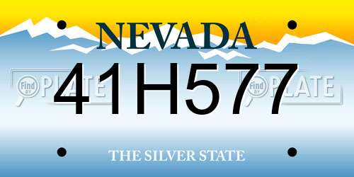 41H577 Nevada License Plate