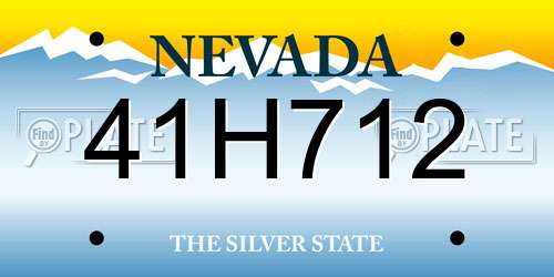 41H712 Nevada License Plate