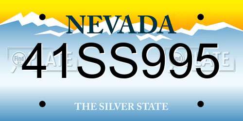 41SS995 Nevada License Plate