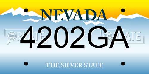 4202GA Nevada License Plate