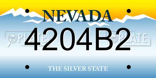 4204B2 Nevada License Plate