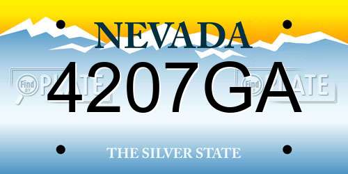 4207GA Nevada License Plate