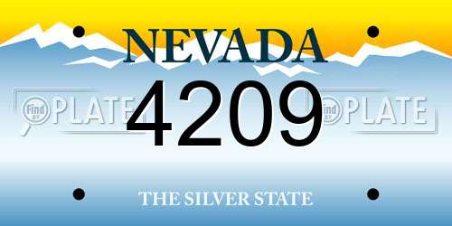 4209 Nevada License Plate
