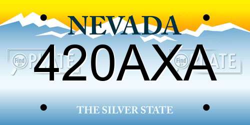 420AXA Nevada License Plate
