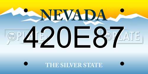 420E87 Nevada License Plate