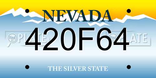420F64 Nevada License Plate