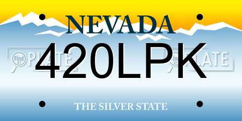 420LPK Nevada License Plate