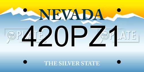 420PZ1 Nevada License Plate
