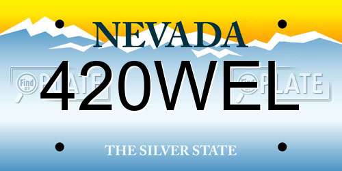 420WEL Nevada License Plate