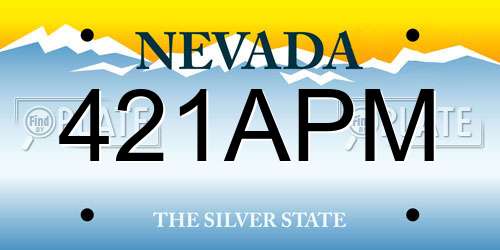 421APM Nevada License Plate