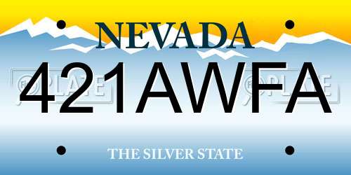 421AWFA Nevada License Plate