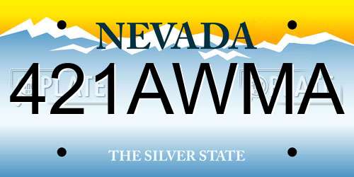 421AWMA Nevada License Plate