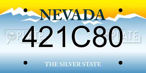 421C80 Nevada License Plate