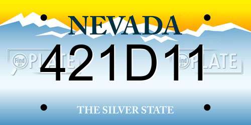 421D11 Nevada License Plate