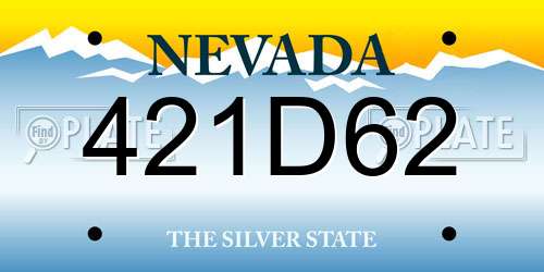 421D62 Nevada License Plate