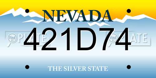 421D74 Nevada License Plate