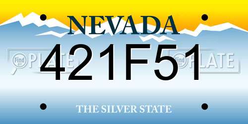 421F51 Nevada License Plate