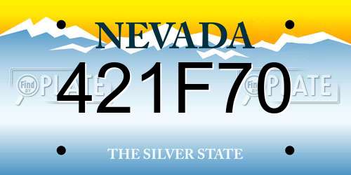 421F70 Nevada License Plate