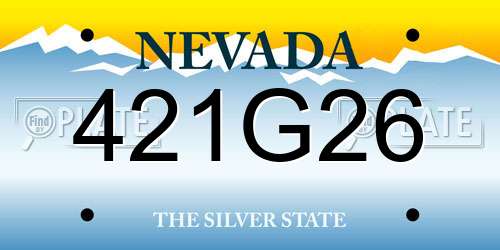 421G26 Nevada License Plate