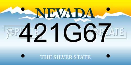 421G67 Nevada License Plate