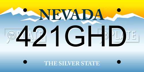 421GHD Nevada License Plate