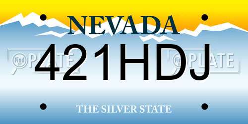 421HDJ Nevada License Plate