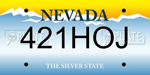 421HOJ Nevada License Plate