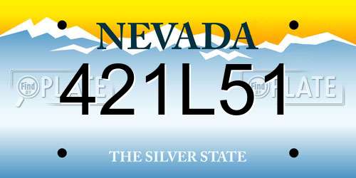 421L51 Nevada License Plate