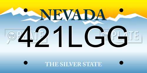 421LGG Nevada License Plate