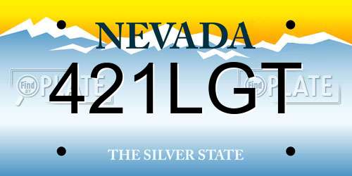 421LGT Nevada License Plate