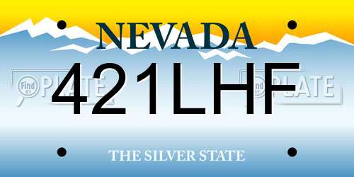 421LHF Nevada License Plate